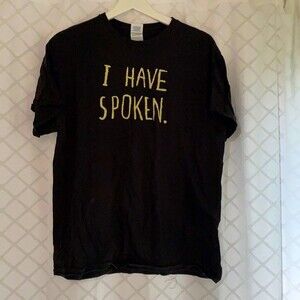 I Have Spoken Mandalorian Black T-Shirt Graphic Short Sleeve Men's Large Cotton